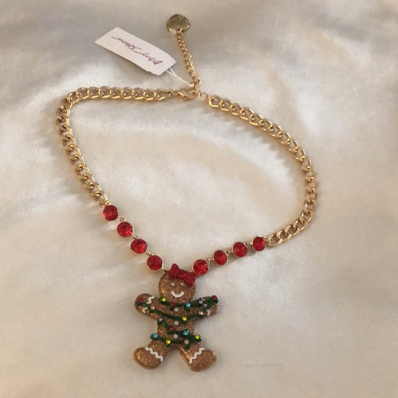 Betsey Johnson Jingle Bell Bling Gingerbread Tangled In Lights Pendant Necklace - Picture 6 of 12